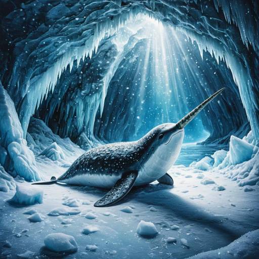 Majestic Narwhal Inside Ice Cave Artwork Majestic Narwhal Inside Ice Cave Artwork