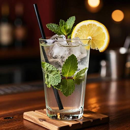 Refreshing Mint Lemon Water Glass