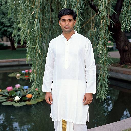 Elegant Man in Kanjivaram Silk Kurta
