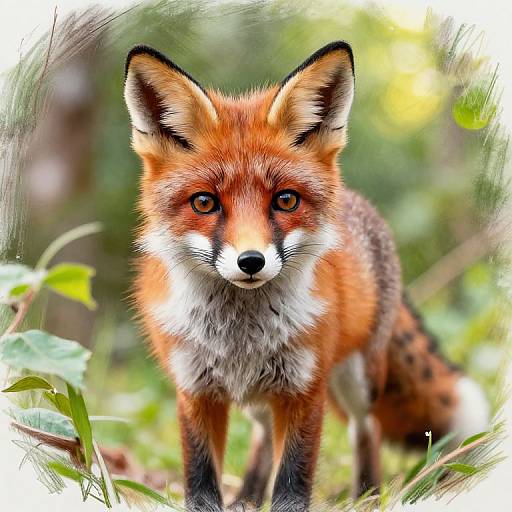 Realistic Woodland Fox Drawing