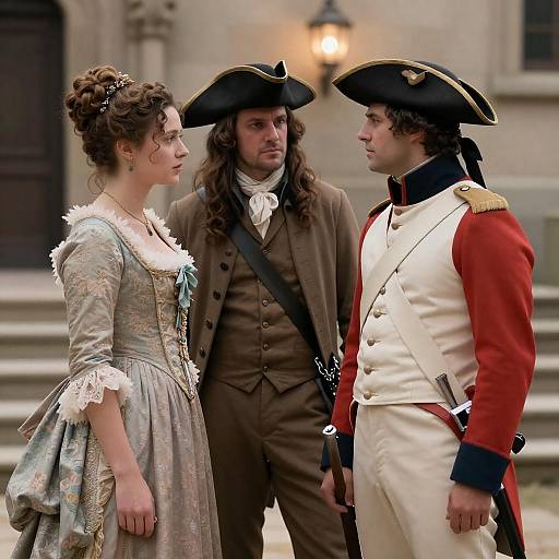 Historical Trio in Elegant Attire