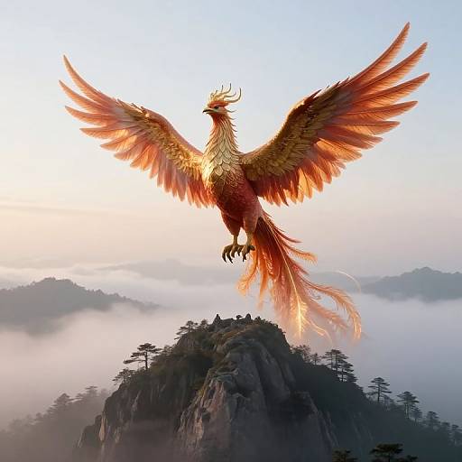 Celestial Phoenix on Misty Peak