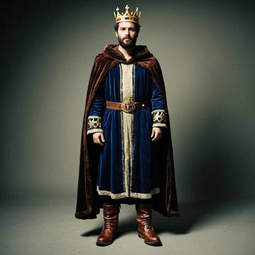 Man in King Costume with Crown and Robe