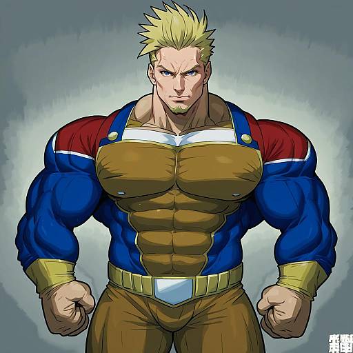 Illustration of All might, boku no hero academia in the style of Kyuuso inukami