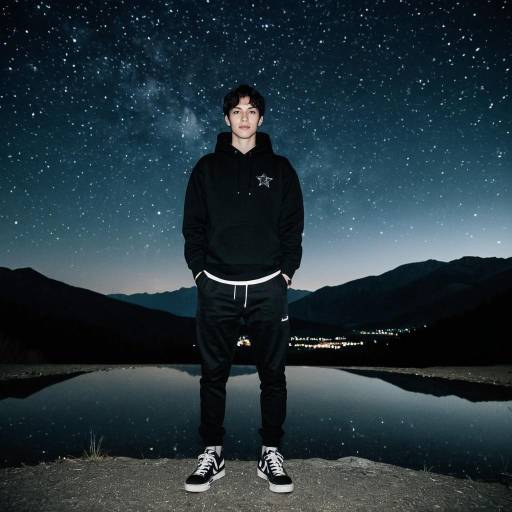 Man Standing Under Starry Night Sky