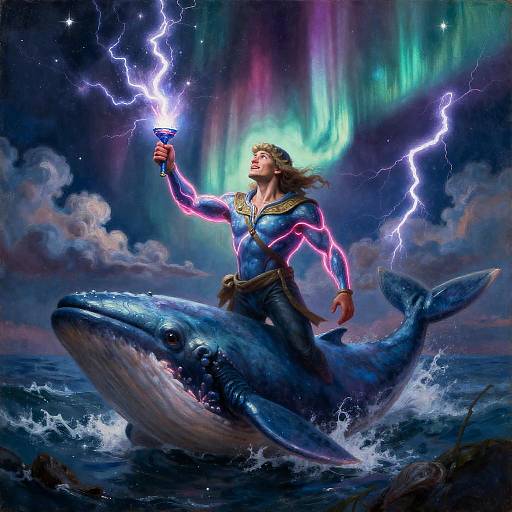 Neon-Armed Celestial Mariner in Tempest