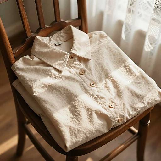 Serene Vintage Blouse on Wooden Chair