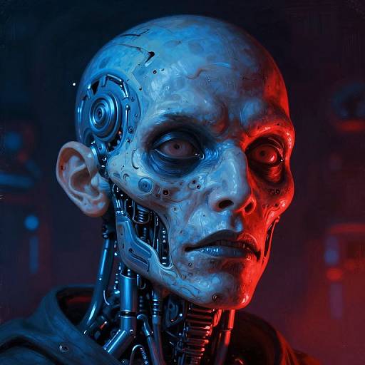 Surreal Biomechanical Horror Portrait