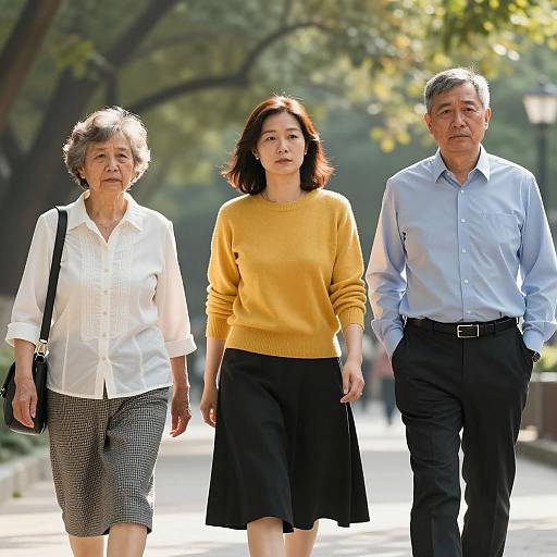 Outdoor Stroll with Diverse Characters