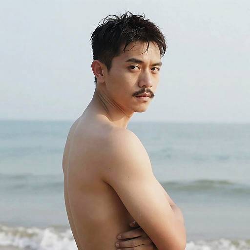 Serious Beach Portrait of a Man