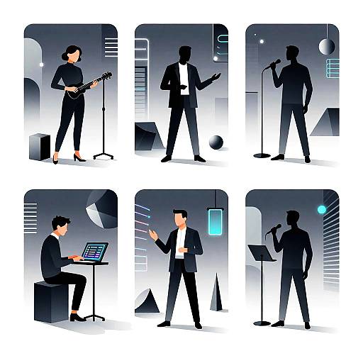 Neon Bauhaus Street Musicians Portrait Series