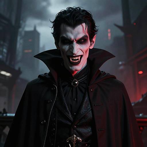 Shadowy Vampire Portrait in Dystopia