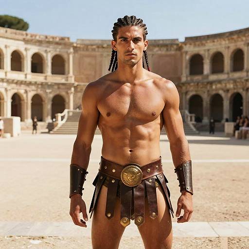 Male Gladiator with Warrior Braid
