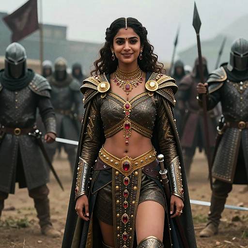 Cinematic Malayali Warrior Queen Film Portrait