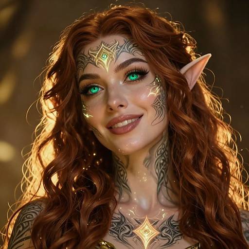 Enigmatic Elven Sorceress Portrait