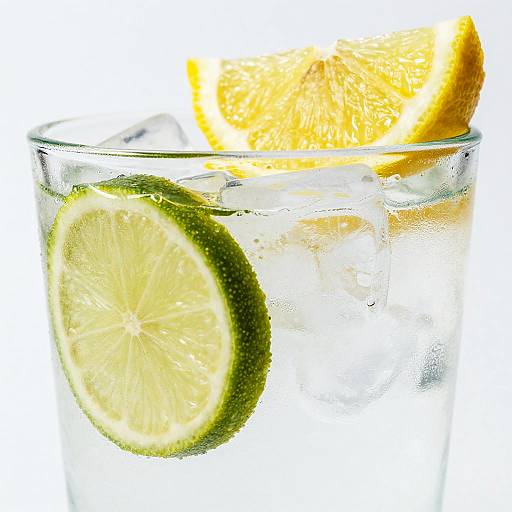 Close-Up of Frosted Glass with Citrus