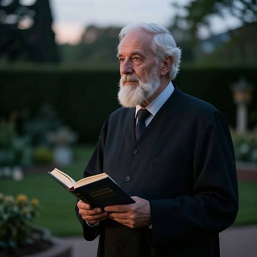 Wise Political Leader in Serene Garden