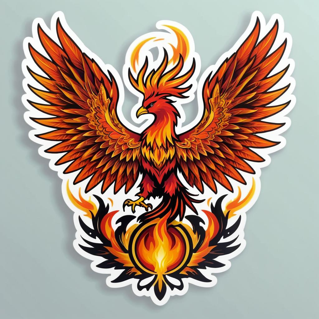 Highly Detailed Phoenix Sticker Design