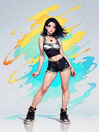 Stylish Woman in Casual Summer Outfit