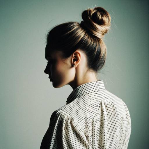 Fashion Model with High Bun Hairstyle Fashion Model with High Bun Hairstyle