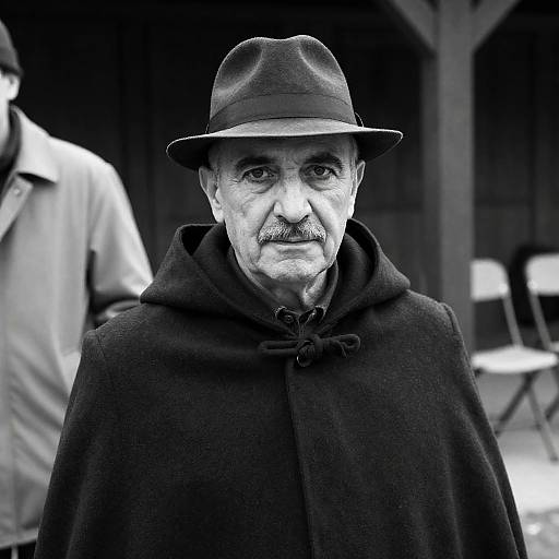 Mysterious Elder in Cloak and Fedora