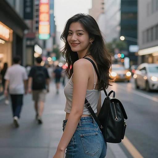 Stylish Turnaround Girl in City