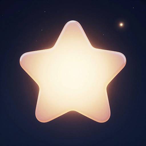 Glowing Rounded Star on Midnight Background