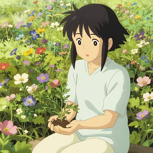 Gentle Healer in Blooming Garden