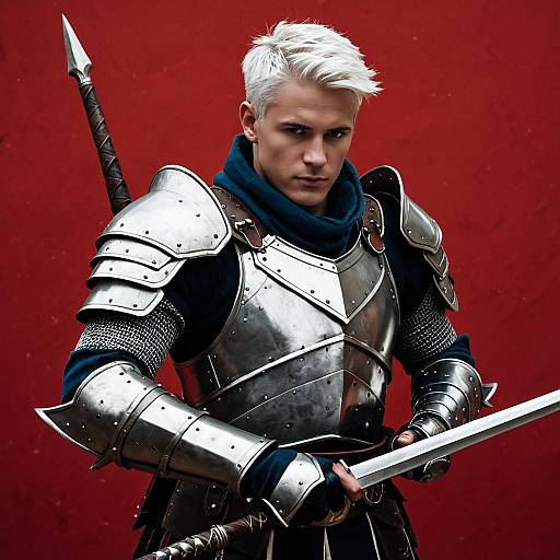 Scarred Spearman in Plate Armor