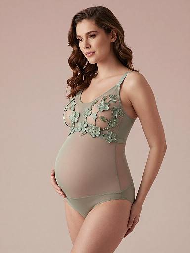Elegant Romantic Maternity Lingerie Portrait