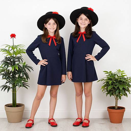 Iconic Duo Girl in Hat Costume