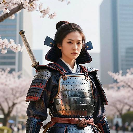 Modern Female Samurai in Urban Setting