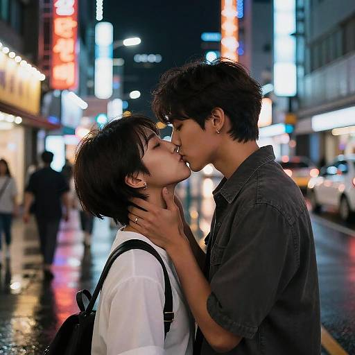 Jungkook Kiss Neon Night Cityscape