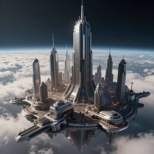Futuristic High-Tech Space Cityscape