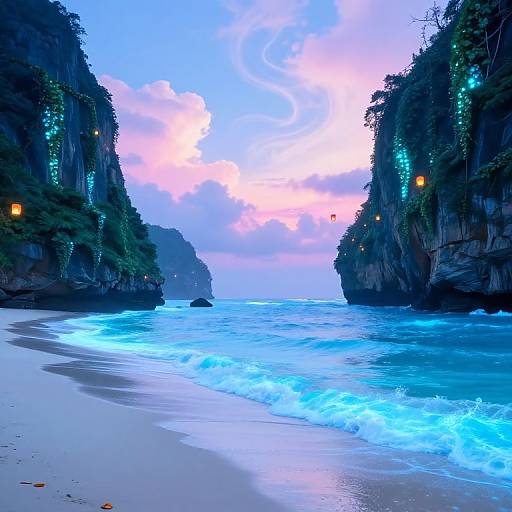 Dreamcore Coastal Landscape with Luminescence