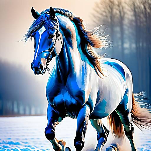 Leonardo-Inspired Majestic Winter Horse