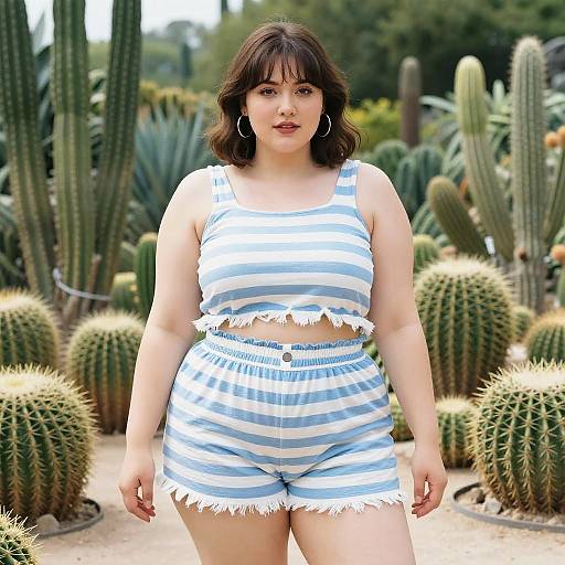 Plus-Size Summer Style in Botanical Garden