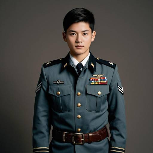 Young Asian Male in Military Uniform