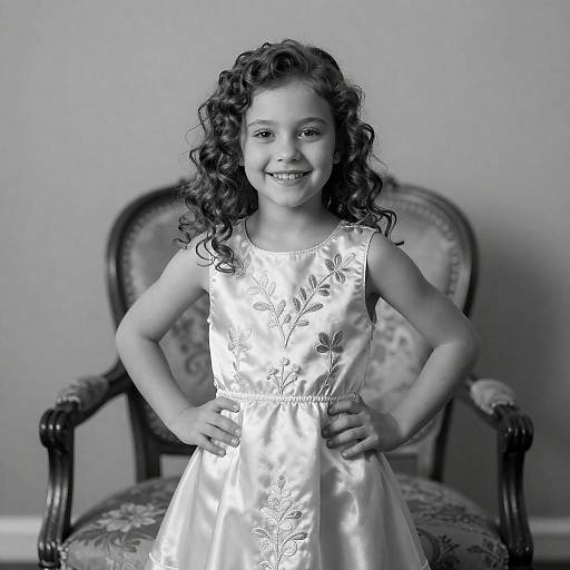 Charming Young Girl in Vintage Portrait