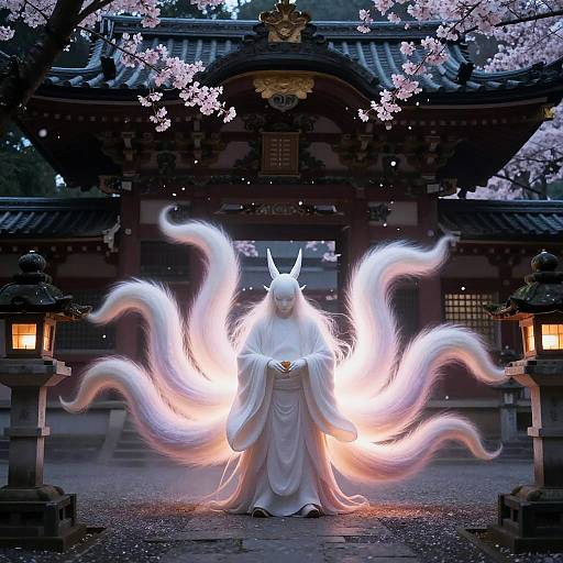 Mystical Five-Tails Spirit at Shrine