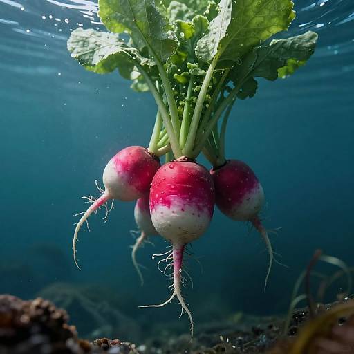 Surreal Inverted Realm of Vibrant Radishes