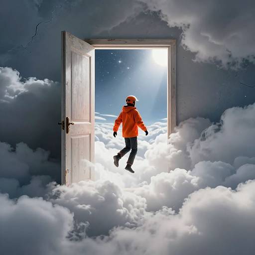 Surreal Cloud Doorway Journey