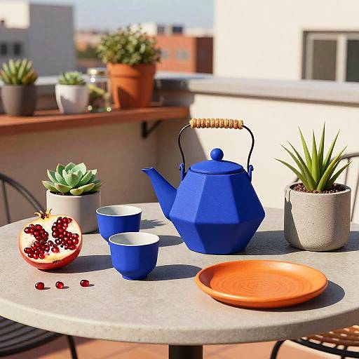 Vibrant Urban Rooftop Still Life
