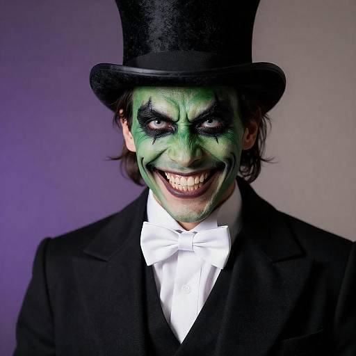 Sinister Portrait of a Green-Faced Figure