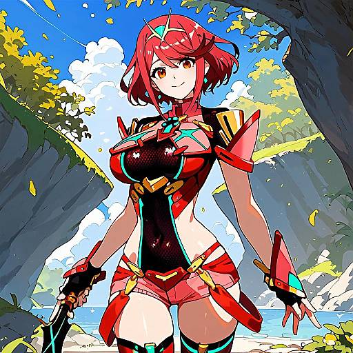 Vibrant Art of Pyra from Xenoblade