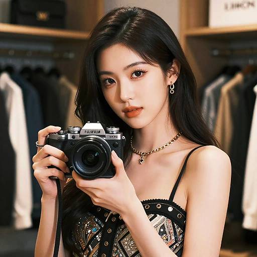 Fashionable Portrait in Designer Closet