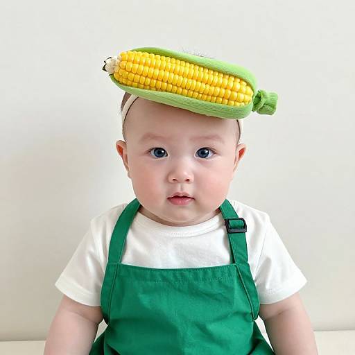 Baby in Corn-Themed Outfit