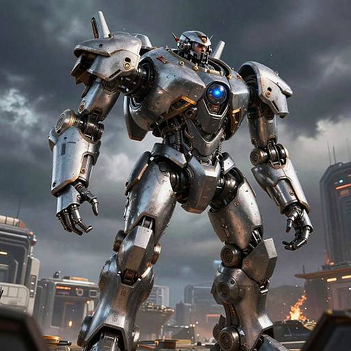 Titanfall Mech on Futuristic Battlefield