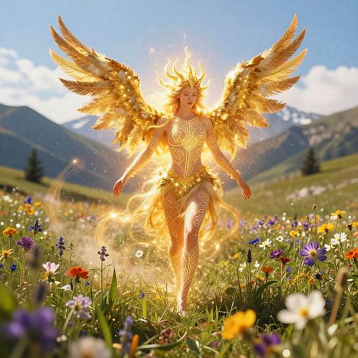 Radiant Sun Spirit in Alpine Meadow