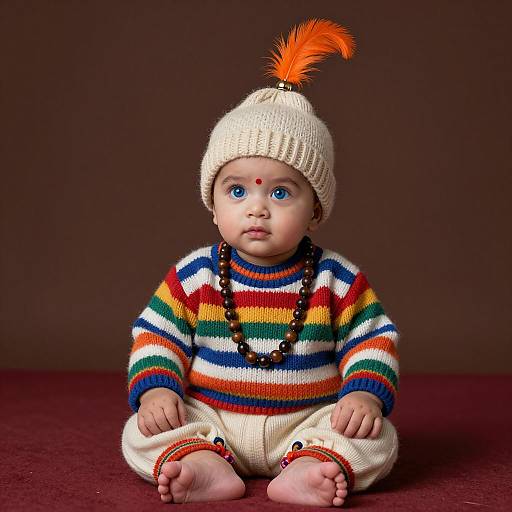 Photorealistic Baby Krishna in Ethnic Attire